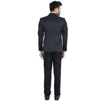 Blue plain cotton bandhgala-suit 3