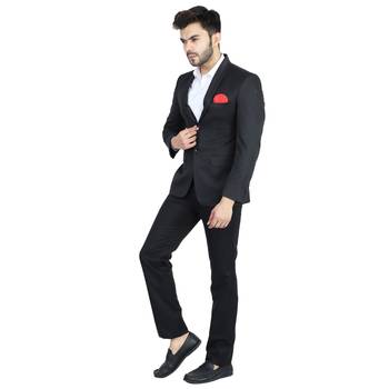 Blue plain cotton bandhgala-suit 4