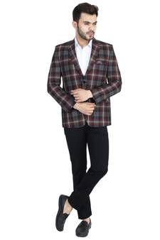 Black plain cotton bandhgala-suit
