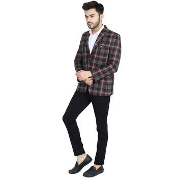 men's multicolour plain checks blazer 2