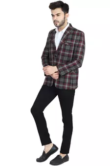 men's multicolour plain checks blazer
