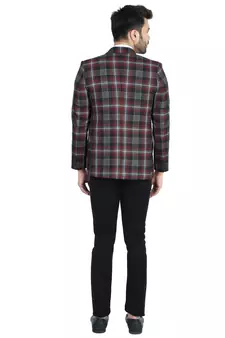 men's multicolour plain checks blazer