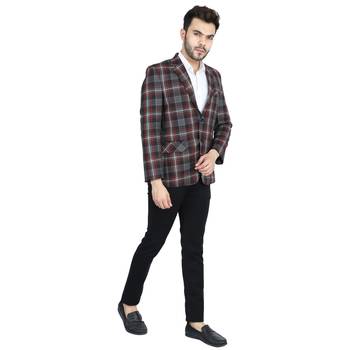 men's multicolour plain checks blazer 4