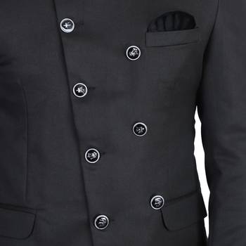 Black plain cotton bandhgala-suit 5