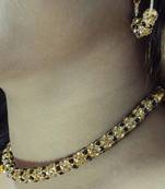 Ad Stone Diamond Studded Designer Gold Hasli Necklace  set For women Jewellery