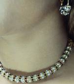 Ad Stone Diamond Studded Designer Gold Hasli Necklace  set For women Jewellery