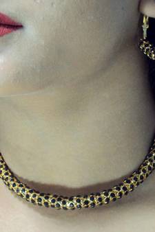 Ad Stones White  Moti Necklace  Sets With Matching Earrings For Women