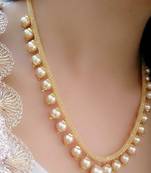 Classic Gold Plated Layered Chain With Pearls Necklace  Set With Matching Earrings For women & Girls