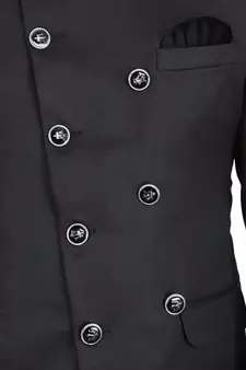 Black plain cotton bandhgala-suit
