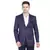 men's blue solid slim-fit single-breasted blazer