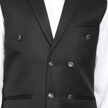 Black plain cotton nehru-jacket 5