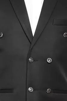 Black plain cotton nehru-jacket