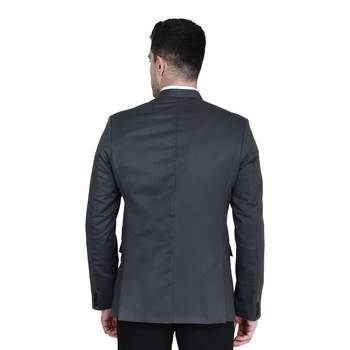 Grey plain cotton bandhgala-suit 3