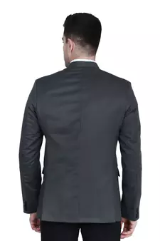Grey plain cotton bandhgala-suit