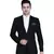men's black solid slim-fit single-breasted blazer