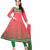 peach RED embroidered cotton unstitched salwar with dupatta