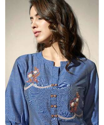 Blue Cotton Kurta with Bottom 2
