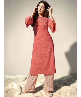 Brick Colour Cotton Kurta with Bottom 1