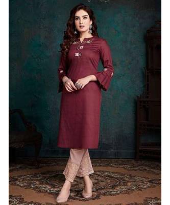 Maroon Silk Kurta with Bottom 1