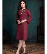 Maroon Silk Kurta with Bottom