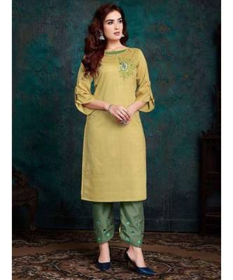 Yellow Silk Kurta with Bottom 1