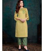 Yellow Silk Kurta with Bottom