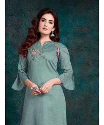 Grey Silk Kurta with Bottom 1