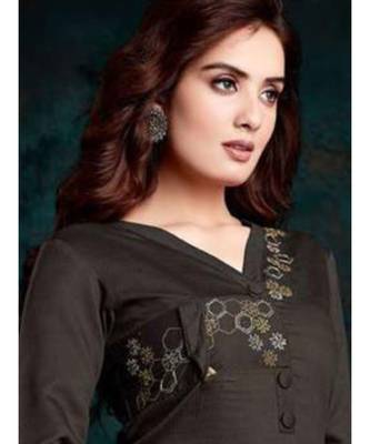Dark Brown Silk Kurta with Bottom 2