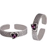 Heart Cz Silver Toe Ring-TR495