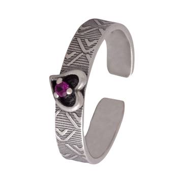 Heart Cz Silver Toe Ring-TR495 3