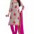 beige embroidered Chanderi unstitched salwar with dupatta