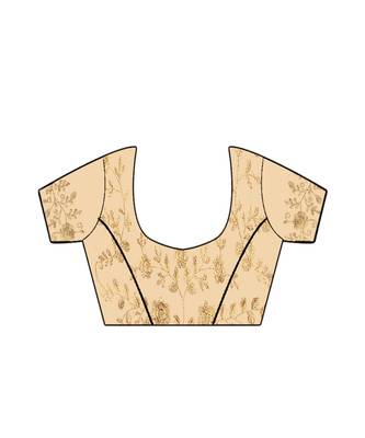 Coffee Embroidered Georgette Saree With Blouse 5