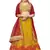 Yellow embroidered net semi stitched lehenga
