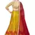 Yellow embroidered net semi stitched lehenga