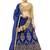Blue embroidered net semi stitched lehenga
