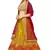 Yellow embroidered net semi stitched lehenga