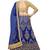 Blue embroidered net semi stitched lehenga