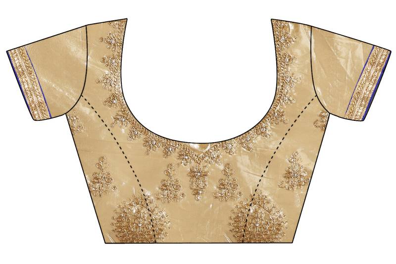 Blue embroidered net semi stitched lehenga