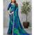 Blue Floral Print Chiffon Sarees