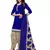 Blue Printed Synthetic Unstitched Salwar With Dupatta