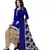Blue Printed Synthetic Unstitched Salwar With Dupatta