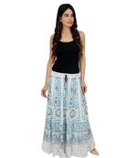 Kastiel Cotton Hand Block Printed Skirt For Women