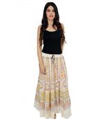Kastiel Cotton Hand Block Printed Skirt For Women