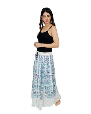 Kastiel Cotton Hand Block Printed Skirt For Women 1