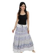 Kastiel Cotton Hand Block Printed Skirt For Women