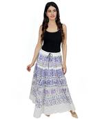 Kastiel Cotton Hand Block Printed Skirt For Women