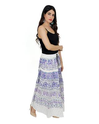 Kastiel Cotton Hand Block Printed Skirt For Women 3