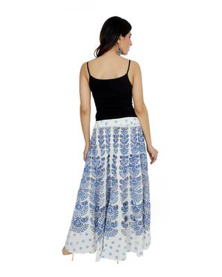 Kastiel Cotton Hand Block Printed Skirt For Women 4