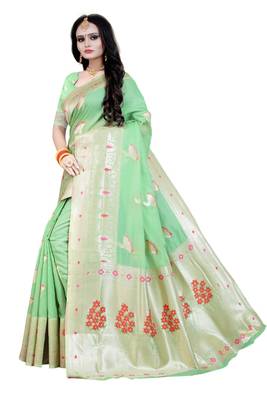 green SILK SAREE 1