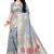 Grey woven silk blend saree with blouse